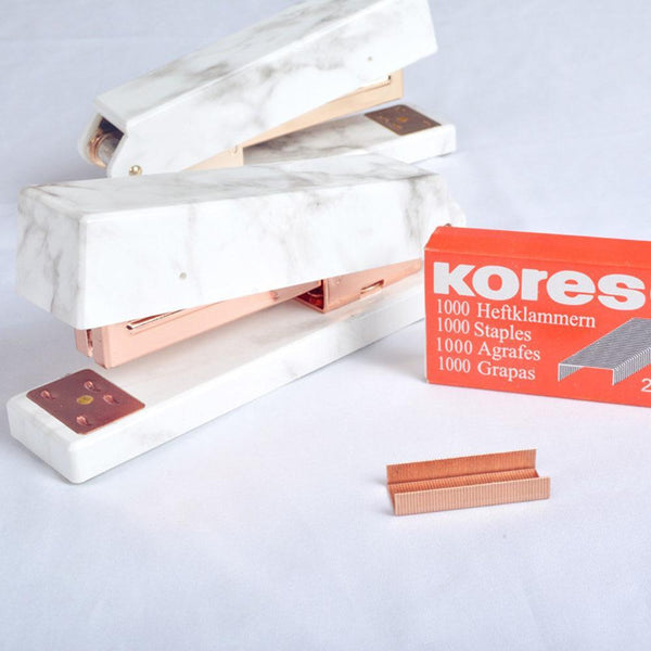 Gold Rose Marble Stapler